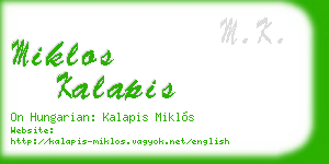 miklos kalapis business card